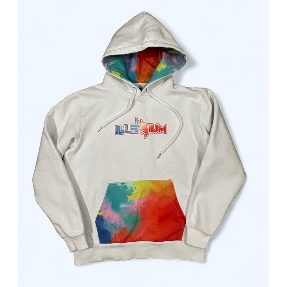 ILLENIUM HOODIE WOMENS LARGE MULTICOLORED WHITE